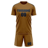 Custom Khaki Blue Soccer Set