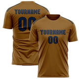 Custom Khaki Blue Soccer Jersey