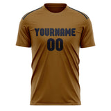 Custom Khaki Navy Soccer Jersey