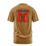 Custom Khaki Orange Red T-Shirt