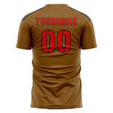 Custom Khaki Orange Red Soccer Jersey