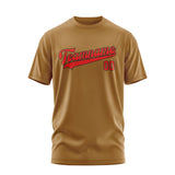 Custom Khaki Orange Red T-Shirt