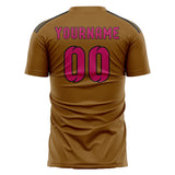Custom Khaki Pink Soccer Jersey