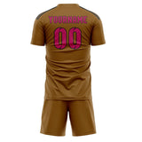 Custom Khaki Pink Soccer Set