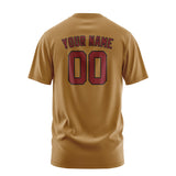 Custom Khaki Crimson Red T-Shirt