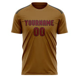 Custom Khaki Crimson Red Soccer Jersey