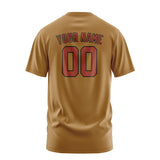 Custom Khaki Coral Red T-Shirt