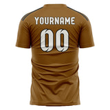 Custom Khaki White Soccer Jersey