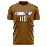 Custom Khaki White Soccer Jersey
