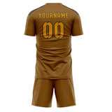 Custom Khaki Yellow Soccer Set