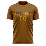 Custom Khaki Yellow Soccer Jersey