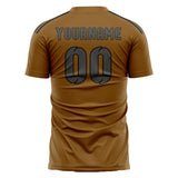Custom Khaki Dark Grey Soccer Jersey