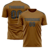 Custom Khaki Dark Grey Soccer Jersey