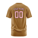 Custom Khaki Light Pink T-Shirt