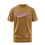 Custom Khaki Light Pink T-Shirt