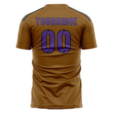 Custom Khaki Light Purple Soccer Jersey