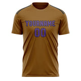 Custom Khaki Light Purple Soccer Jersey