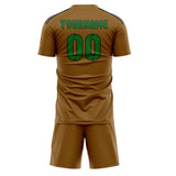 Custom Khaki Emerald Green Soccer Set