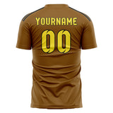 Custom Khaki Light Yellow Soccer Jersey