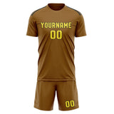 Custom Khaki Light Yellow Soccer Set