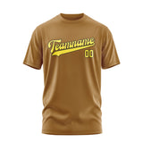 Custom Khaki Light Yellow T-Shirt