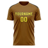 Custom Khaki Light Yellow Soccer Jersey