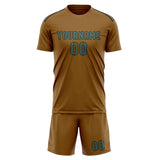 Custom Khaki Blue Green Soccer Set