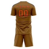 Custom Khaki Orange Soccer Set