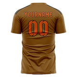 Custom Khaki Orange Soccer Jersey