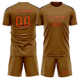 Custom Khaki Orange Soccer Set