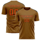 Custom Khaki Orange Soccer Jersey
