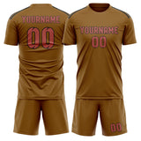 Custom Khaki Copper Rose Soccer Set