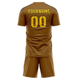 Custom Khaki Gold Soccer Set