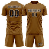 Custom Khaki Brown Soccer Set