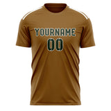 Custom Khaki Dark Green Soccer Jersey