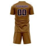 Custom Khaki Purple Soccer Set
