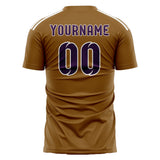 Custom Khaki Purple Soccer Jersey