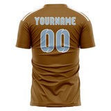 Custom Khaki Light Blue Soccer Jersey