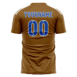 Custom Khaki Sky Blue Soccer Jersey