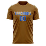 Custom Khaki Sky Blue Soccer Jersey