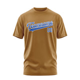 Custom Khaki Sky Blue T-Shirt