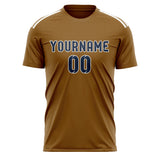 Custom Khaki Blue Soccer Jersey