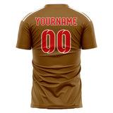 Custom Khaki Orange Red Soccer Jersey