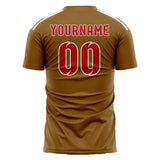 Custom Khaki Red Soccer Jersey