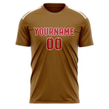 Custom Khaki Red Soccer Jersey