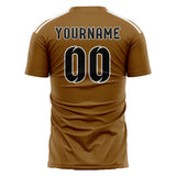 Custom Khaki Black Soccer Jersey