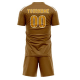 Custom Khaki Yellow Soccer Set