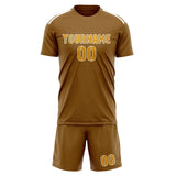 Custom Khaki Yellow Soccer Set