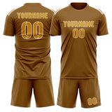 Custom Khaki Yellow Soccer Set