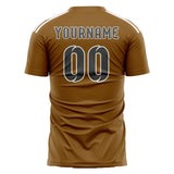 Custom Khaki Dark Grey Soccer Jersey